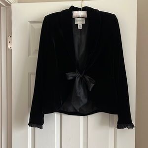 White House Black Market Velvet Black Jacket-Size 8